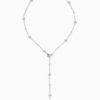 Кулон-трансформер &laquo;Россыпь жемчуга", регул-я застежка, бус №6,8,L=50см, цвет белый в серебре   10969