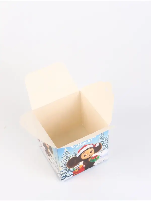 Коробка складная Коробка складная "Зимние забавы",Чебурашка, 12 х 12 х 12 см