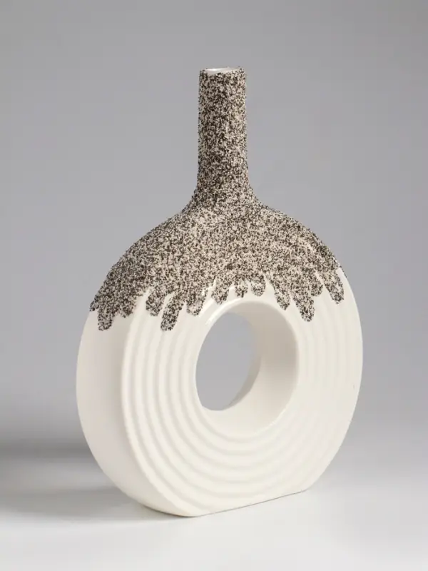 Ваза настольная керамика Ваза настольная керамика "Паскуаль" 26,5х20 см, бело-серый