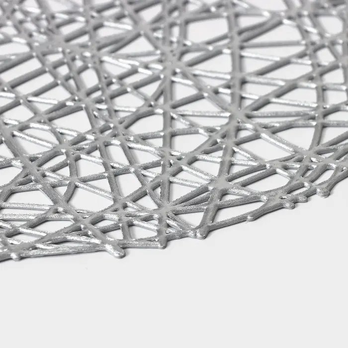 Салфетки сервировочные на стол Доляна &laquo;Паутинка&raquo;, d=38 см, 4 шт., серебряные