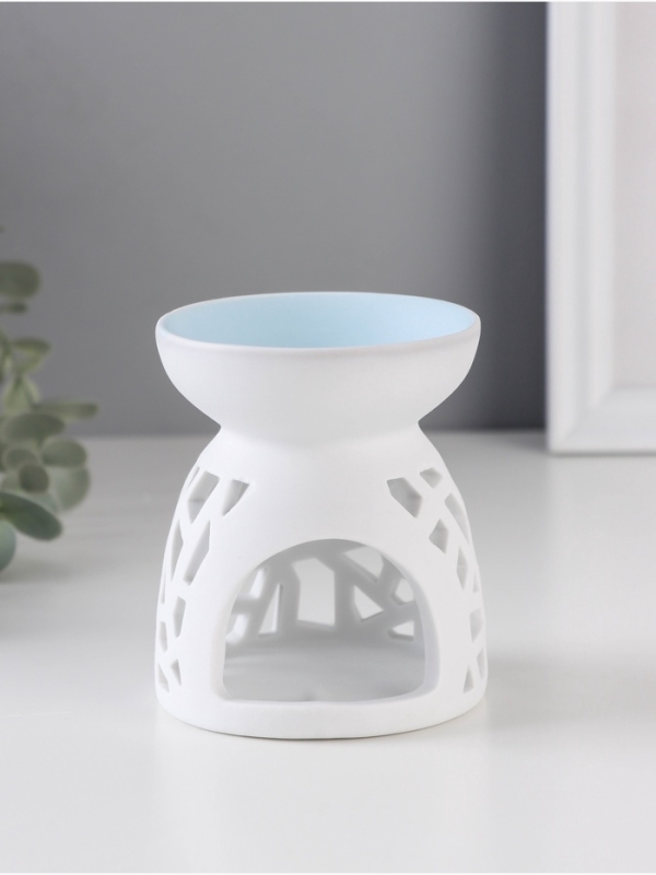 Аромалампа керамика Аромалампа керамика "Необычная геометрия" белый 8х8х9,3 см