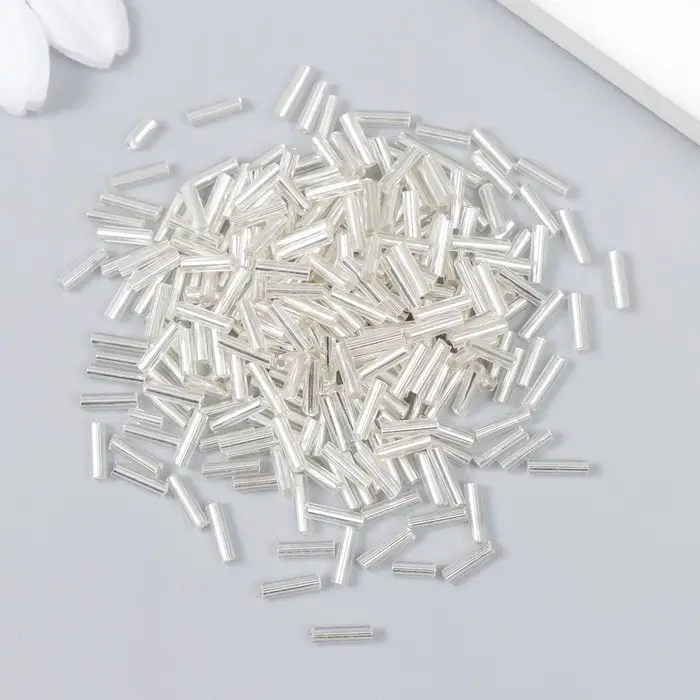 Бисер  Бисер "Zlatka" стеклярус 10 г, размер 3", 6 мм, №0021 прозрачный 93"78543"