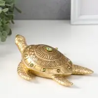 Сувенир полистоун "Черепаха с узорами на панцире" золото 13,8х16х4,7 см