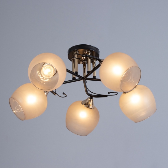 Люстра Люстра "Акапулько" 5х60Вт Е27 Коричневый, золото 48х28х24см