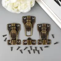 Замок металл для шкатулок. сундуков бронза + гвозд. набор 3 шт 5,8х4х1 см Замок металл для шкатулок. сундуков бронза + гвозд. набор 3 шт 5,8х4х1 см