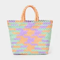 Сумка плетёная, 20&times;10&times;30 см, пластик, разноцветная