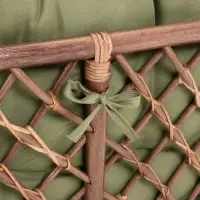 Набор садовой мебели "Bagama": 2 кресла, 1 диван, 1 стол, ротанг тёмный, подушки зелёные