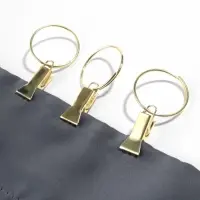 Кольцо для карниза, с зажимом, d=28/32 мм, 20 шт., цвет золотой