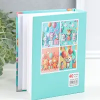 Фотоальбом на 100 фото 10х15 см "Зверушки и облачка" 4,5х12,5х16,5 см