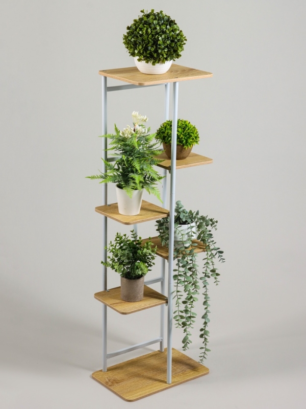 Подставка для цветов Greengo, 6 полок, 36 × 23 × 106 см, напольная, каркас металл, полки МДФ, белая Подставка для цветов Greengo, 6 полок, 36 × 23 × 106 см, напольная, каркас металл, полки МДФ, белая