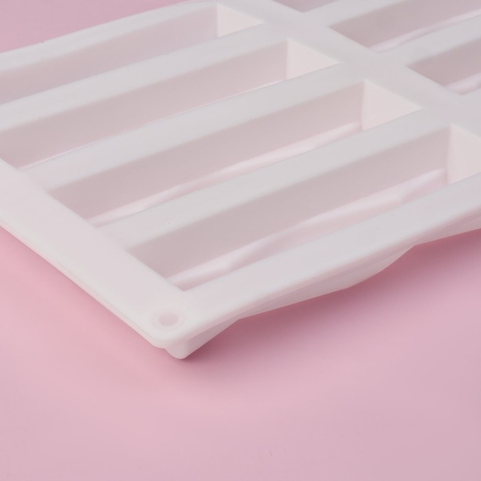 Форма для выпечки Доляна «Жгуты», силикон, 28,5×16,5×2,3 см, 8 ячеек (12×2,7×2,3см) , цвет белый Форма для выпечки Доляна «Жгуты», силикон, 28,5×16,5×2,3 см, 8 ячеек (12×2,7×2,3см) , цвет белый