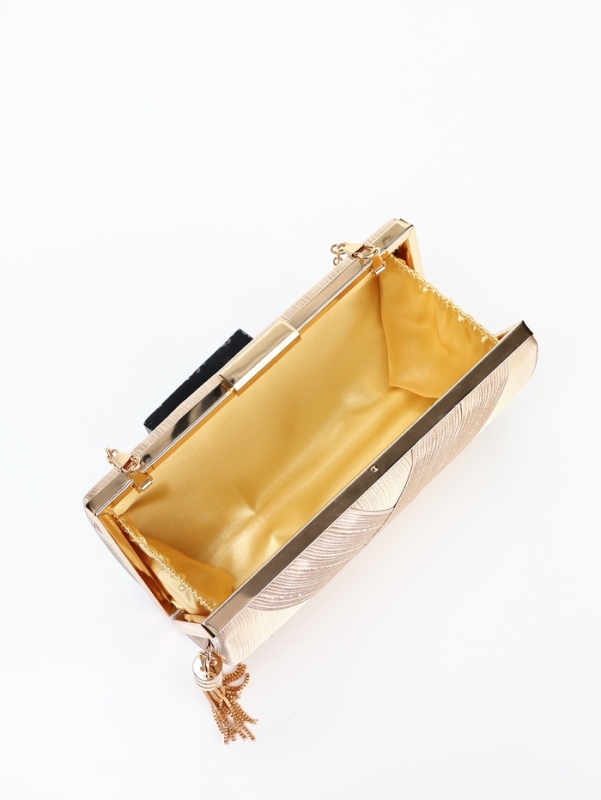 Сумка-клатч на фермуаре, цвет бежевый