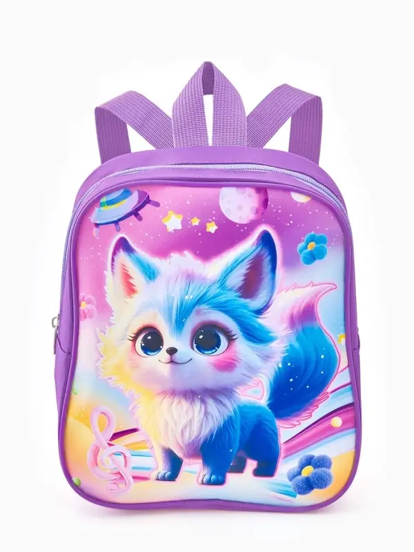 Рюкзак детский 20,5*9*24, отд на молнии, собака сиреневый