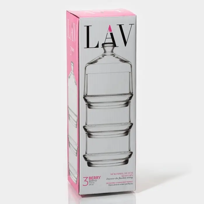 Набор ёмкостей Berry, 220 мл, 3 шт., стекло, прозрачный