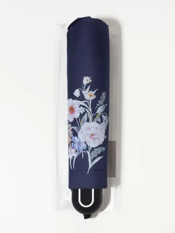 Зонт механический &laquo;Букеты&raquo;, эпонж, 4 сложения, 8 спиц, R=48/55 см, d=96 см, МИКС