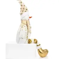 Игрушка мягкая &laquo;Снеговик в костюме со звёздами и в колпаке&raquo; 46&times;19 см, золотисто-белый