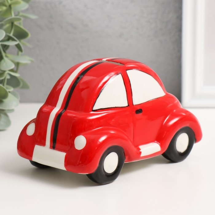 Копилка керамика  Копилка керамика "Машинка с глазками" красная 13х7,8х7,4 см