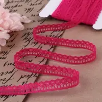 Кружево капроновое, 12 мм, 10±1 м, цвет фуксия