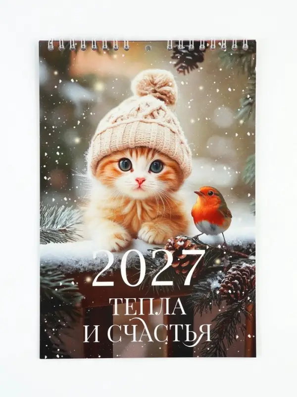 Календарь 2027 на пружине без ригеля &laquo;Котик&raquo;