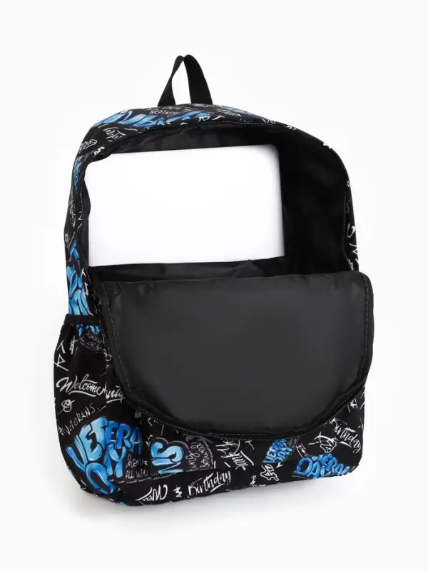 Рюкзак школьный, 3 кармана, 1 отделение, 30&times;13&times;42 см, синий