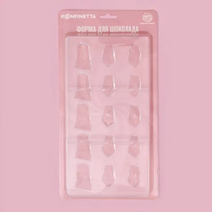 Форма для шоколада и конфет KONFINETTA &laquo;Драгоценные камни&raquo;, 33&times;16.2 см, 15 ячеек, 2.5&times;3/4.5 см, пластик, прозрачная