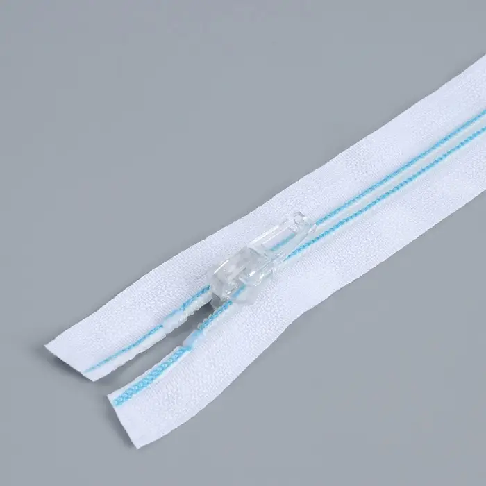 Молния «Спираль», №5, разъёмная, замок автомат, 60 см, белая, голубая Молния «Спираль», №5, разъёмная, замок автомат, 60 см, белая, голубая