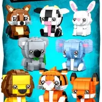 Конструктор блочный UNICON &laquo;PIXI. Тюлень&raquo;, животные, мини блоки, 108 деталей