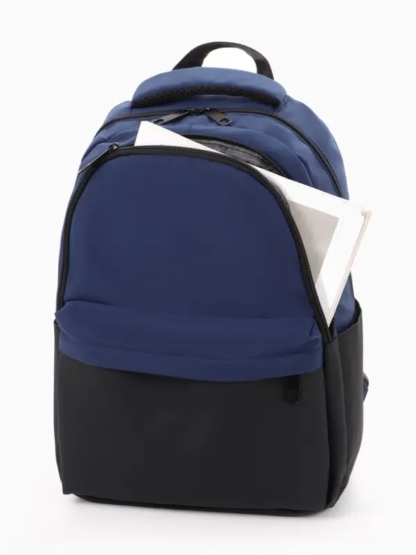 Рюкзак городской, 2 отделения, 3 кармана, водонепроницаемое дно, 27&times;14&times;39 см, синий