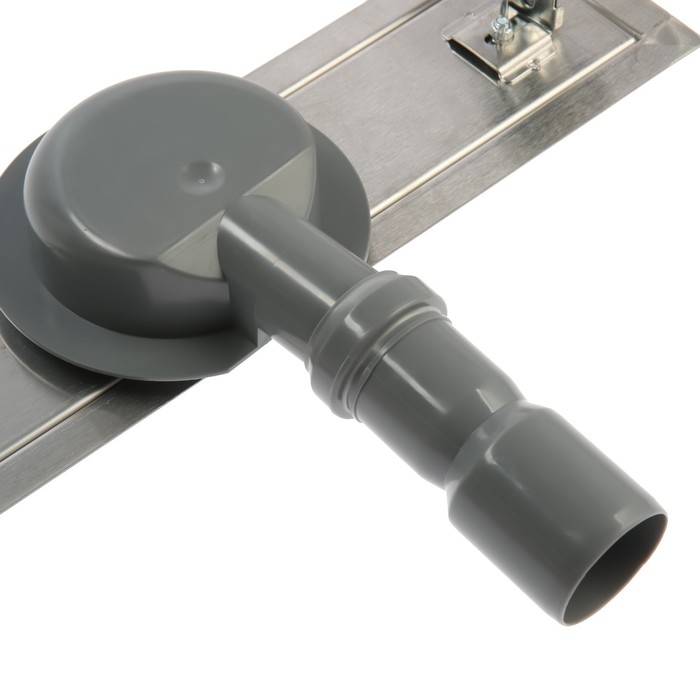 Трап ZEIN engr, c флaнцeм свободного вращ 360°, 7*40 см, d=40/50 мм, нерж сталь, сатин