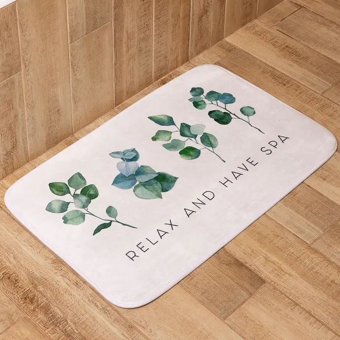 Коврик для ванной &laquo;Этель. Эвкалипт&raquo;, 80&times;50 см, велюр