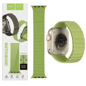 Ремешок для Apl watch 38/40/41mm WA29 magnetic silicone strap Pine flower green/grass green HOCO