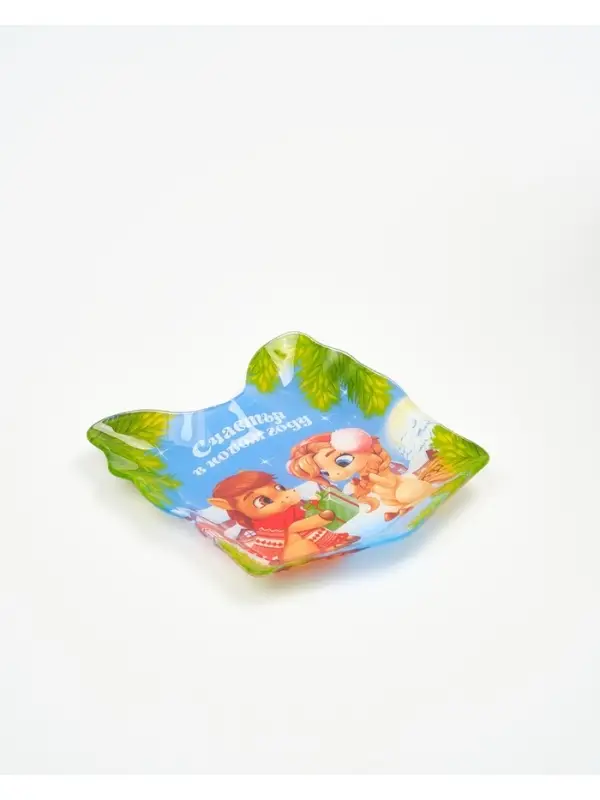 Тарелка плоская новогодняя «Счастья в новом году», 15.1×17.3 см