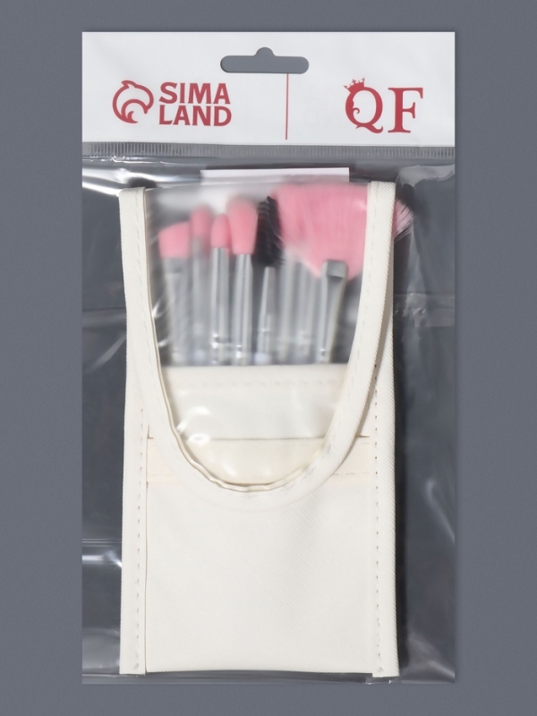 Набор кистей для макияжа, 10 предметов, 16.5 см, в чехле, белый Набор кистей для макияжа, 10 предметов, 16.5 см, в чехле, белый