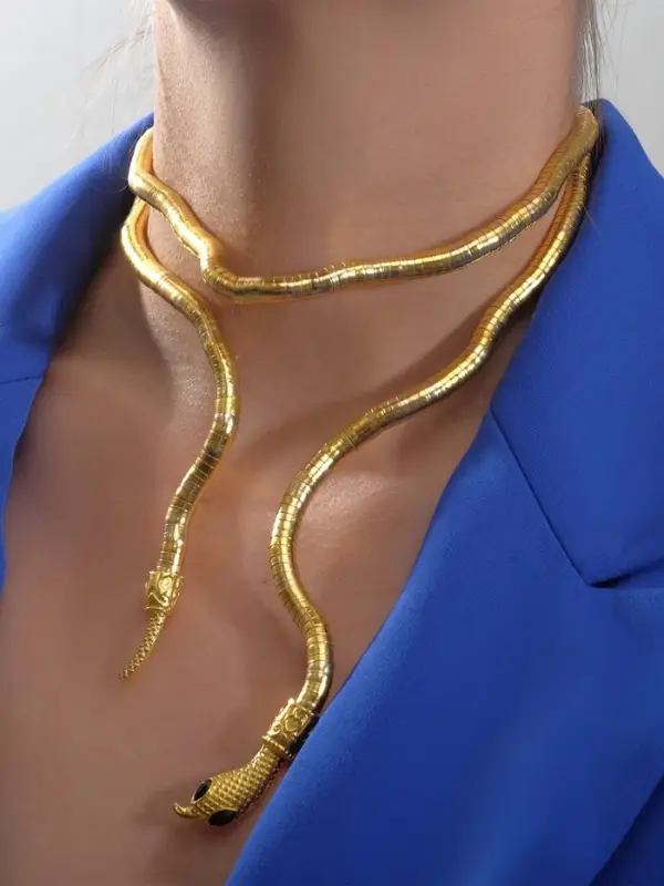 Колье-трансформер &laquo;Змея&raquo;, цвет чернёное золото, 90 см