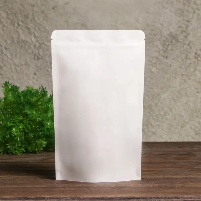 Пакет Zip-lock Крафт, белый, с прямоугольным окном 16 х 26 см