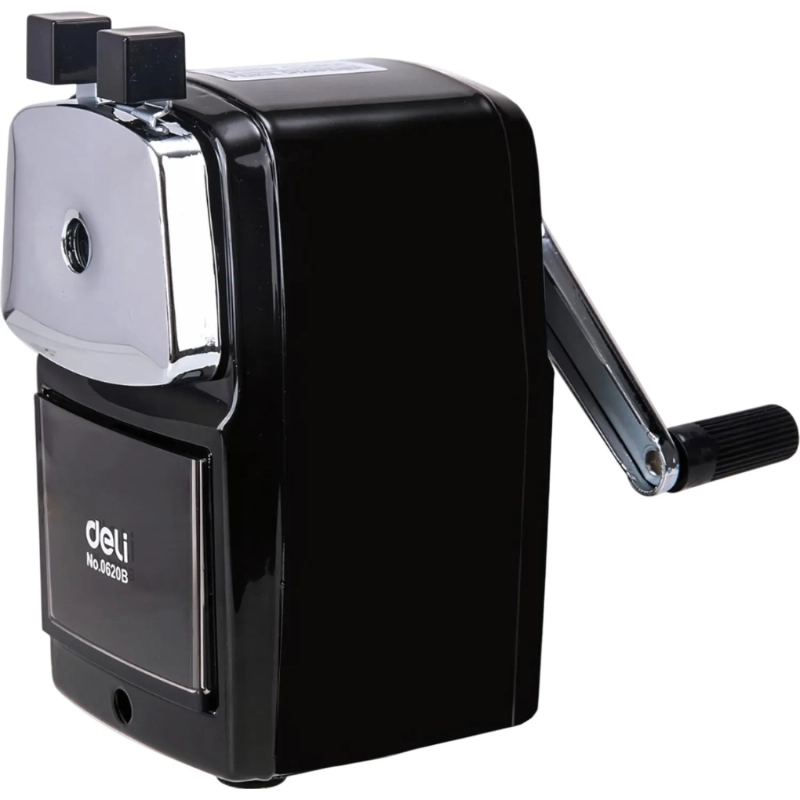 Точилка механическая Deli, 1 отв., со струбциной, в картонной уп., ассорти