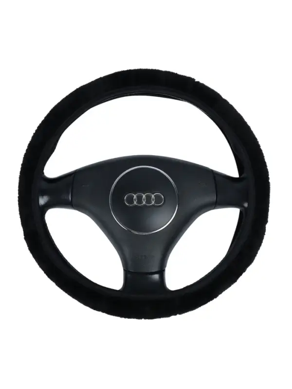 Оплетка на руль TORSO, меховая, мультиразмерная, черный