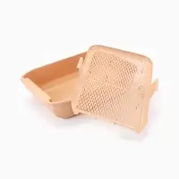 Туалет для кошек &laquo;Марсель&raquo;, 50&times;34.5&times;12 с, глубокий, с сеткой, полипропилен, бежевый