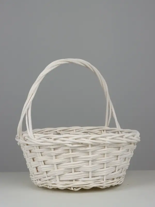 Набор корзин плетеных (ива), D40xH175/40см, D34xH15/35см, 2 шт., белый