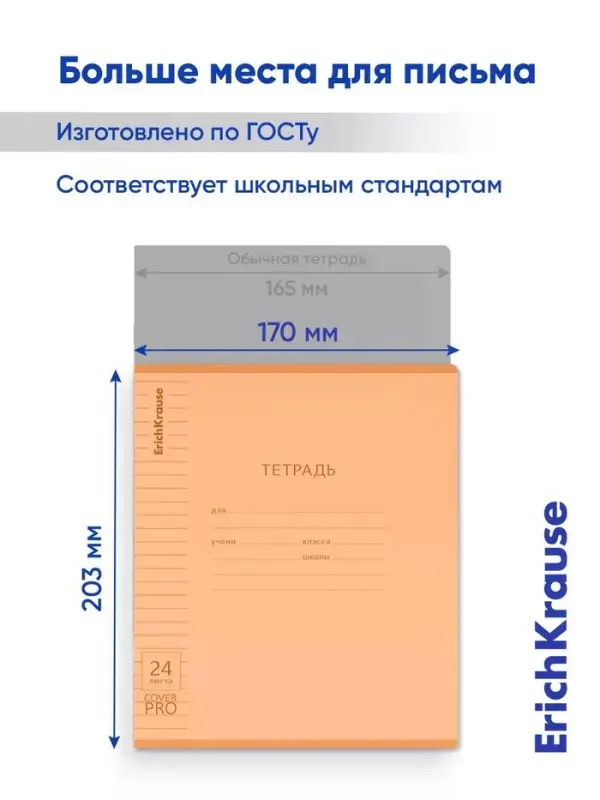 Тетрадь 24 листа в линейку ErichKrause CoverPro matt Pulse, МИКС
