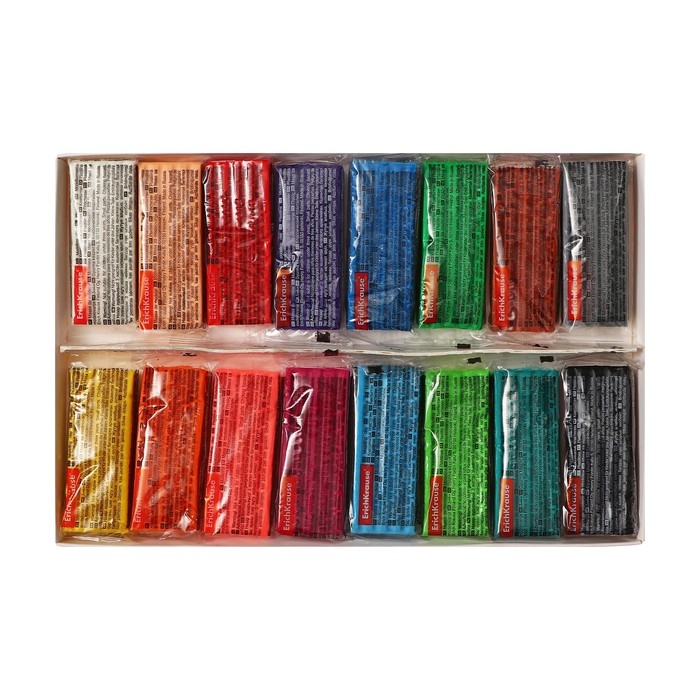 Пластилин 16 цветов, 288 г, ErichKrause Пластилин 16 цветов, 288 г, ErichKrause "Jolly Friends", со стеком, в картонной упаковке