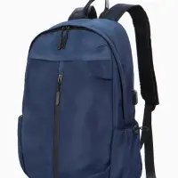 Рюкзак школьный, однотонный, USB, 1 отделение, 3 кармана, 30&times;15&times;45 см, синий