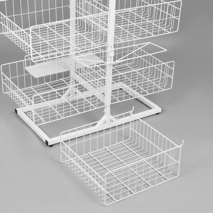Стойка универсальная «Для зонтов» 10 корзин, металл, 82,5×40×160 см, белый Стойка универсальная «Для зонтов» 10 корзин, металл, 82,5×40×160 см, белый