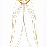 Бодичейн на тело, цепочки, 55 см, цвет золото