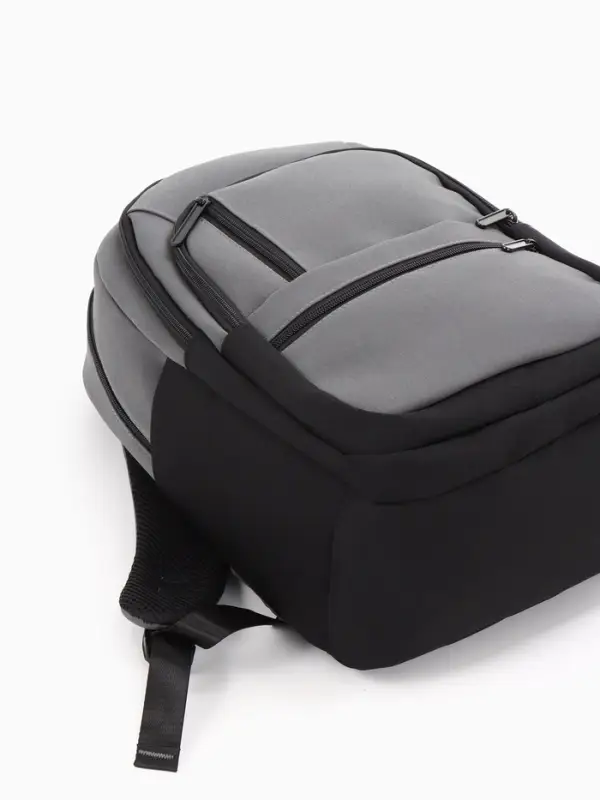 Рюкзак школьный, 2 отделения, 5 карманов, водонепроницаемое дно, 26&times;14&times;39 см, серый