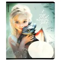 Тетрадь 12 листов в клетку ErichKrause Magic Pet, 60 г/м&sup2;, обложка мелованный картон, МИКС