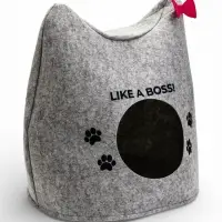 Домик для животных &laquo;Ушастик ONLY CATS&raquo;, 46&times;46&times;43 см, войлок, серый