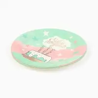 Тарелка одноразовая бумажная «С Днём рождения», мятная, 18 см