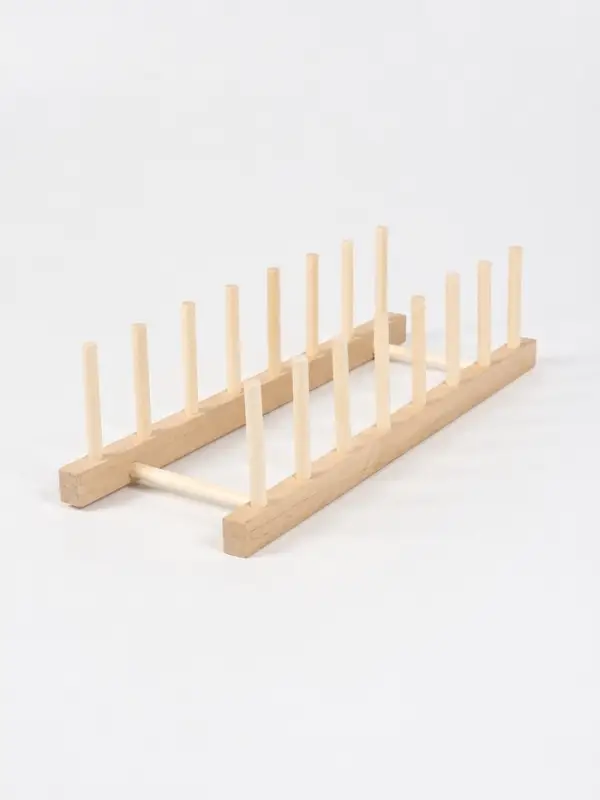 Подставка - сушилка для разделочных досок и посуды, 7 секций, 13.5&times;40 см, дерево, бежевая