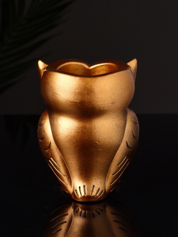 Кашпо Кашпо "Сова" 10х7 см, цвет бронза